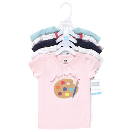 Hudson Baby Camisetas de manga corta unisex para bebé, creatividad, 6-12 meses