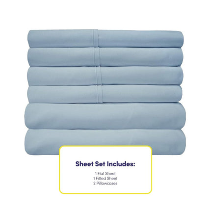Twin XL Size Bed Sheets - 4 Piece 1500 Supreme Collection Fine Brushed Microfiber Deep Pocket Twin X-Large Sheet Set Bedding - 1 EXTRA PILLOW CASES, GREAT VALUE, Twin XL, Misty Blue