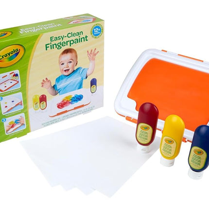 Crayola Washable Finger Paint Station, Less Mess Finger Paints for Toddlers, Kids Gifts for Holiday