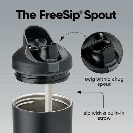 Owala FreeSip Tumbler - Stainless Steel - 40-oz. - Black (Very, Very Dark)