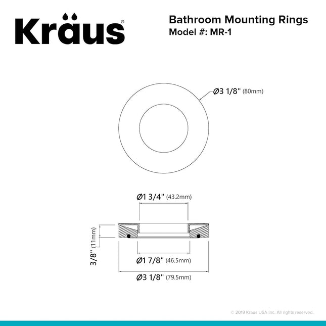 Kraus MR-1CH Mounting Ring Chrome