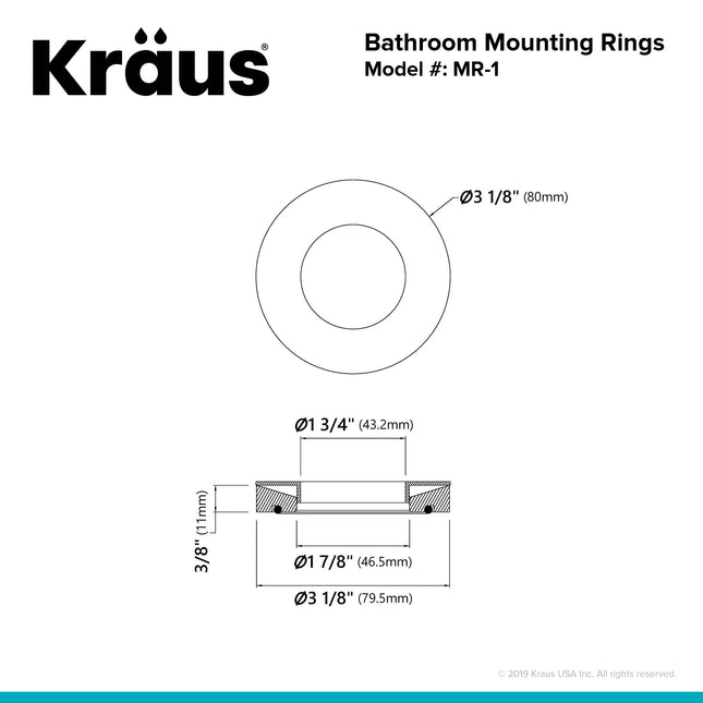 Kraus MR-1CH Mounting Ring Chrome