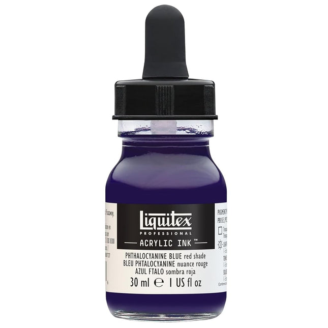 Liquitex Professional Acrylic Ink, 1-oz (30ml) Jar, Phthalocyanine Blue Red Shade