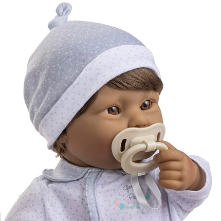 JC Toys 16" Soft Body Baby Doll with Down Syndrome/African American/Brown Hair/Magic Milk Bottle/Realistic & Inclusive