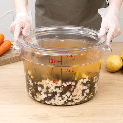 Restaurantware 12 qt Round Clear Plastic Food Storage Container