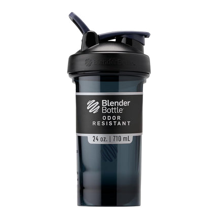 Vaso mezclador de proteínas Blender Bottle Pro24 Tritan, batidora de dieta, botella de agua con bola mezcladora de 500 ml - negro