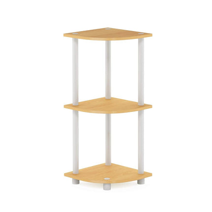 Furinno TURN-N-TUBE 3-Tier Corner Shelf, Bookcase, Beech