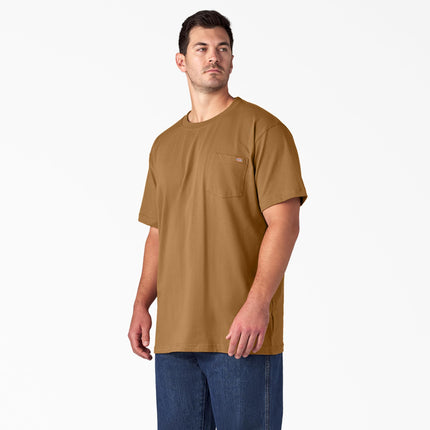 Camiseta de manga corta de cuello redondo de Dickies para hombre, resistente, color marrón pato, talla grande