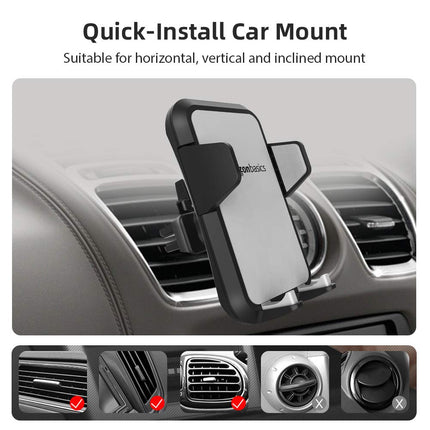 Amazon Basics Universal Smartphone Holder for Car Air Vent, Grey