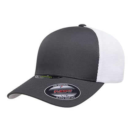 Flexfit Melange Unipanel Trucker Cap, Charcoal/Whi