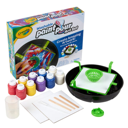 Crayola Washable Acrylic Paint Pour Set, 20pc Paint Set, Gift for Kids, 8, 9, 10, 11