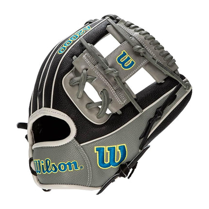 WILSON mens Infield Baseball Glove, 11.5" - Black/Grey SuperSkin Glove, 11.5 US