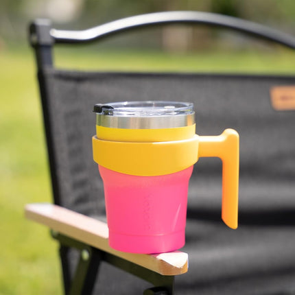 BJPKPK 10 oz Stainless Steel Insulated Tumbler Cups with Handle and Straw and Lid,Pastel Sunset