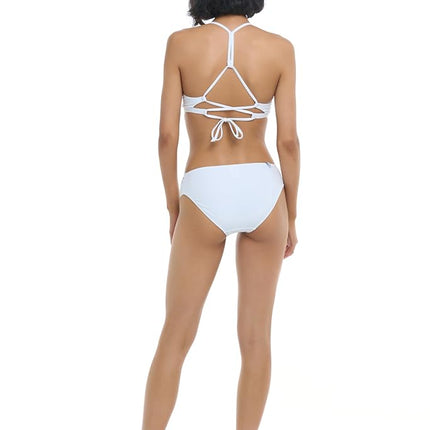 Body Glove Women's Smoothies Nuevo Contempo Solid Full Coverage Bikini Bottom Swimsuit, Snow, Large