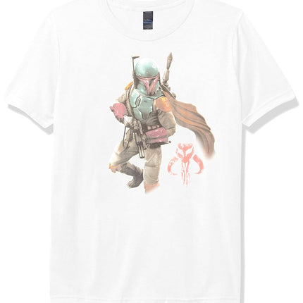 T-shirt ras du cou premium STAR WARS The Mandalorian Warrior pour garçon, blanc, taille M enfant