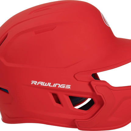 Rawlings | MACH ADJUST Batting Helmet with Extension Flap | Left Hand Batter | Junior (6 3/8" - 7 1/8") | Matte Scarlet