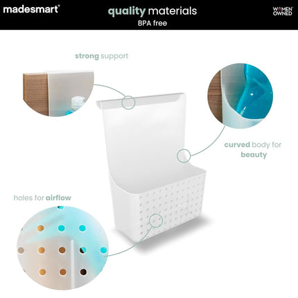 madesmart Over Door Wrap Organizer - White | Cabinet Collection | Aluminum Foil, Parchment and Kitchen Wrap Organizer | Soft-Grip Hook | BPA-Free
