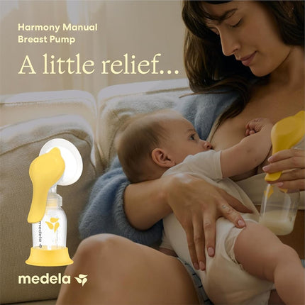 New Medela Harmony Manual Breast Pump, Single Hand Breastpump with Flex Breast Shields for More Comfort and Expressing More Milk