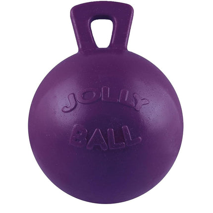 Jolly Pets Tug-n-Toss Heavy Duty Dog Toy Ball with Handle, 4.5 Inches/Small, Purple