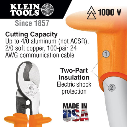 Klein Tools 63050-Ins Insulated Cable Cutter