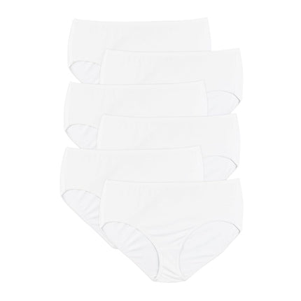 Hanes Women's JMS Cool Comfort Cotton Brief 6-Pack, White, XX-Large