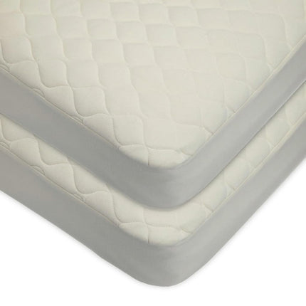 Protège-matelas imperméable matelassé pour lit de bébé American Baby Company, format lit de bébé, lot de 2, avec couche supérieure en coton biologique, naturel