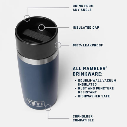 YETI Rambler 12 oz Travel Bottle, Stainless Steel, Vacuum Insulated with Leakproof Commuter Cap, Tropical Pink