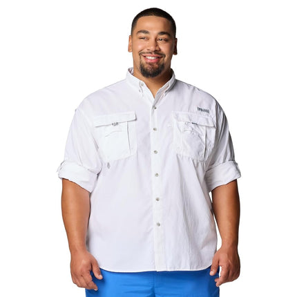 Columbia Men's Bahama II Long Sleeve Shirt, 2024 White, Medium