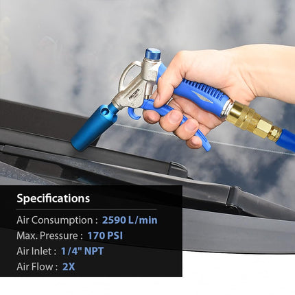 FIRSTINFO A18563US Windstorm High Volume Air Blow Gun with Adjustable Air Flow and High Flow Nozzle