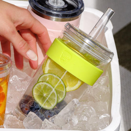KeepCup Cold Cup, Reusable Iced Coffee Cup with Removable Tritan Plastic Sleeve and Straw Tumbler with Spillproof Lid, Reusable Straw Included, BPA Free, Dishwasher Safe, 454ml 16oz Chartreuse
