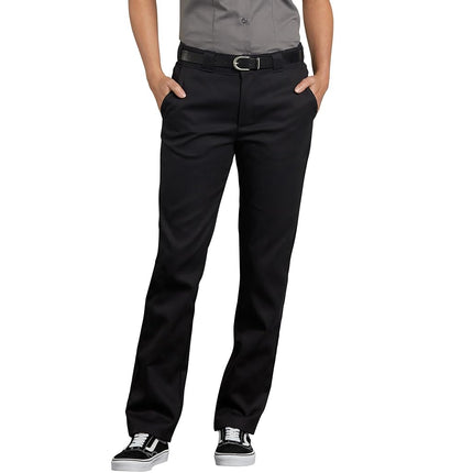 Dickies womens Flex Slim Fit Pants, Black, 4