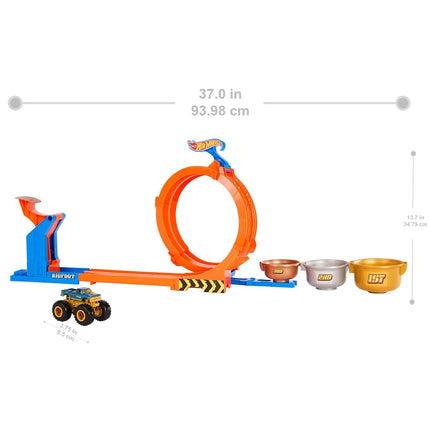 Hot Wheels Monster Trucks Loop-And-Flip Trophy Challenge Playset