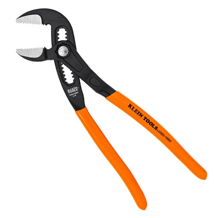 Klein Tools D50510BS 10 Inch Straight Pump Pliers, Adjustable Pliers, Durable Hand Tool with Serrated Teeth