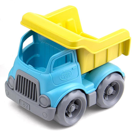 Green Toys OceanBound Dumper - Blue/Yellow Dump Truck, Construction Toy Trucks For Children, Kids Play Vehicles, Eco Friendly, Recycled From Ocean Bound Plastic, Age 3 Years Old +