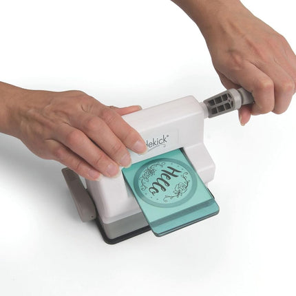Sizzix Portable Sidekick Manual Die Cutting & Embossing Starter Kit for Paper Crafting, Card Making & Scrapbooking - White & Grey