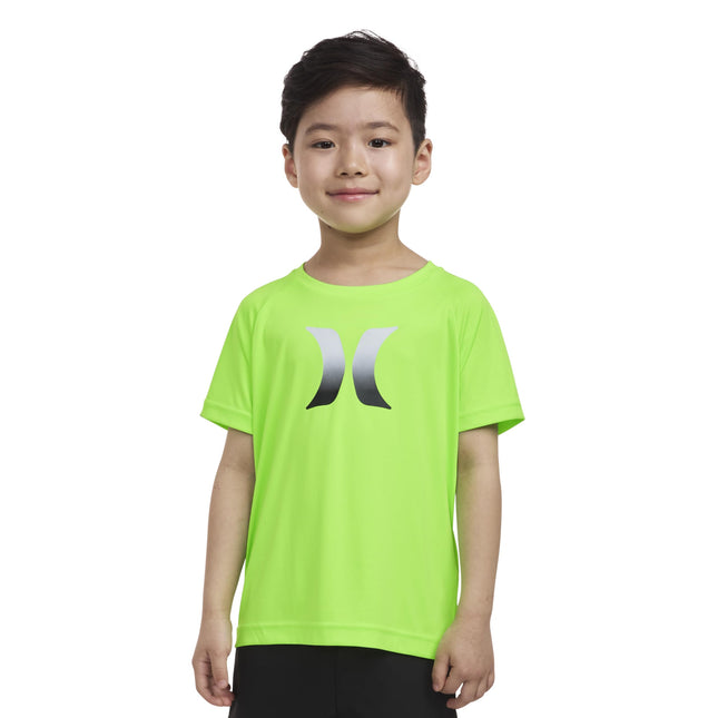 Hurley Boys' UPF 50+ Rash Guard Swim Shirt, Flash Lime/Icon, Small