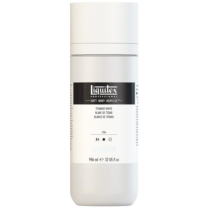 Peinture acrylique fluide professionnelle Liquitex, flacon de 946 ml, Blanc de Titane
