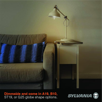 Ampoule à filament DEL clair SYLVANIA B10, 5,5 W, gradable, 500 LM, culot moyen, 5 000 K, lumière du jour - Paquet de 4 (42255)
