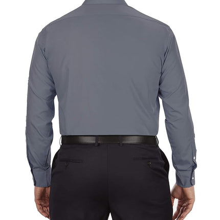 Van Heusen mens20F9562Big Fit Dress Shirt Poplin Solid (Big and Tall) Point Long Sleeve Dress Shirt - Gray - 22" Neck 34"-35" Sleeve