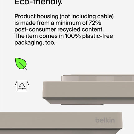 Belkin BoostCharge Pro 2-in-1 Wireless Charging Pad with MagSafe 15W, Fast Charging iPhone Charger Compatible with iPhone 15, 14, 13, and 12 Series, AirPods, and Other MagSafe Enabled Devices - Sand