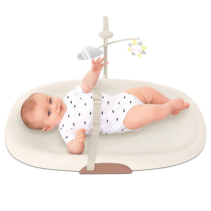 Skip Hop Oat Contoured Wipe-Clean Changing Pad with Tuck-Away Toy Bar