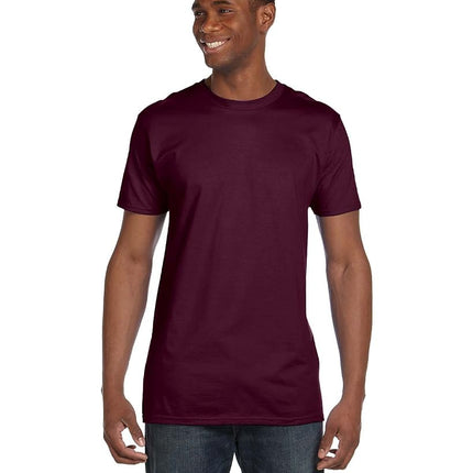 Camiseta Hanes Nano Premium de algodón para hombre (paquete de 2), color granate, talla grande