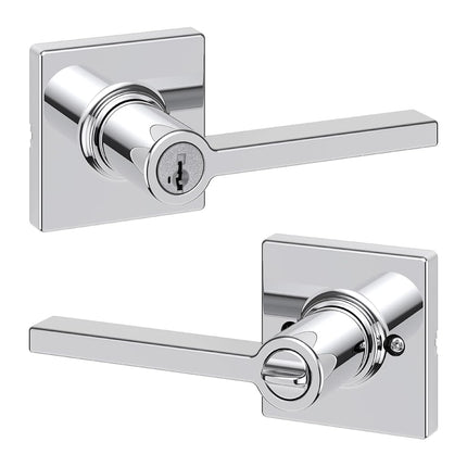 Kwikset Casey Entry Door Lock Lever, Secure Keyed 