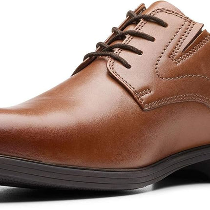 Clarks Men's Whiddon Plain Oxford, Dark Tan Leathe