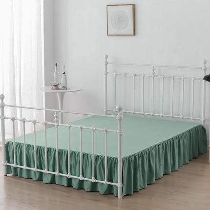 xuan dian Bed Skirt King Size Ruffled Bed Skirts with Split Corners,18 Inch Drop Dust Ruffle Bed Skirt with Platform, King, 18 Inch, Sage Green