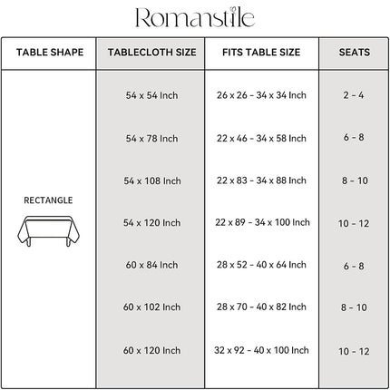 Romanstile Waterproof Vinyl Tablecloth Rectangle, 54 x 54 Inch, Light Grey
