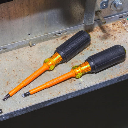 KLEIN TOOLS 2-Piece Set of 4" Insulated Screwdrivers Klein Tools 33532-INS