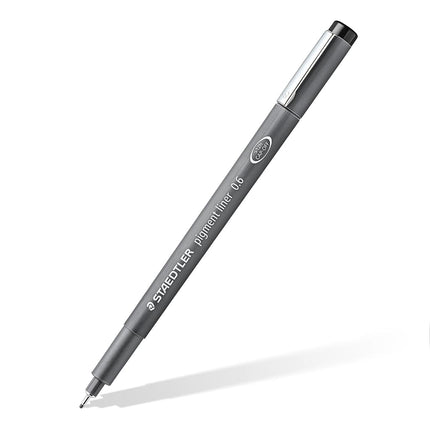 STAEDTLER 308 06-9 Pigment Liner Fineliner Pen for Writing & Technical Drawing - Black, 0.6mm (Box of 10)