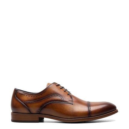 Stacy Adams Men's Bryant Cap Toe Lace Up Oxford, Tan, 12 Large