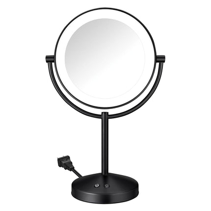 Conair Lighted Makeup Mirror, Double-Sided LED Vanity Mirror with 1X/10X Magnification, 3 Light Settings, 3 Modes, 360� Rotation, Matte Black Finish